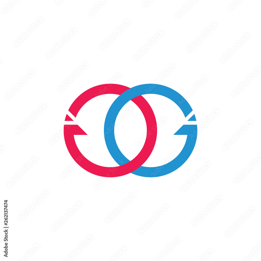 letters gg circle arrow linked geometric logo vector letters gg circle arrow linked geometric logo vector