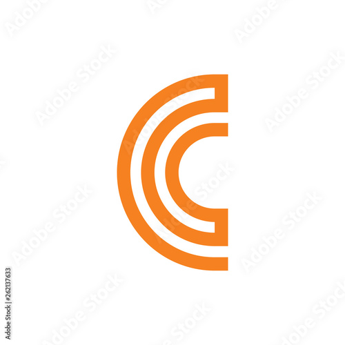 abstract letter cc linked curves geometric line logo