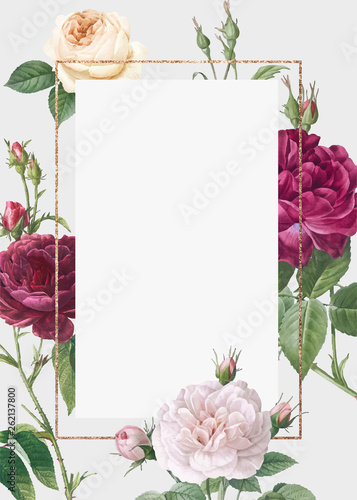 Fototapeta Naklejka Na Ścianę i Meble -  Floral design wedding invitation mockup