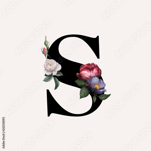 Floral letter S font