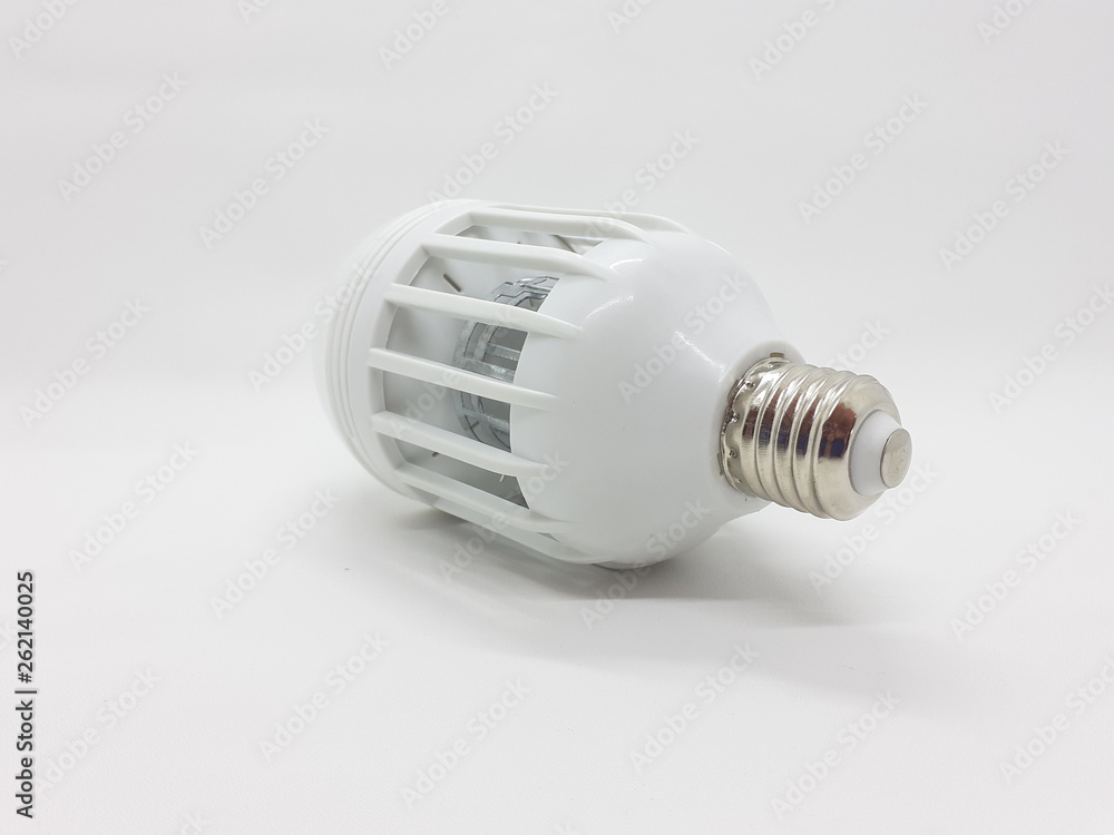 Electric LED anti insect light bulbs on a white isolated background Electric LED anti insect light bulbs on a white isolated background