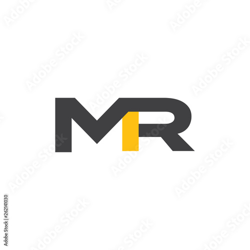 letters mr linked geometric simple logo