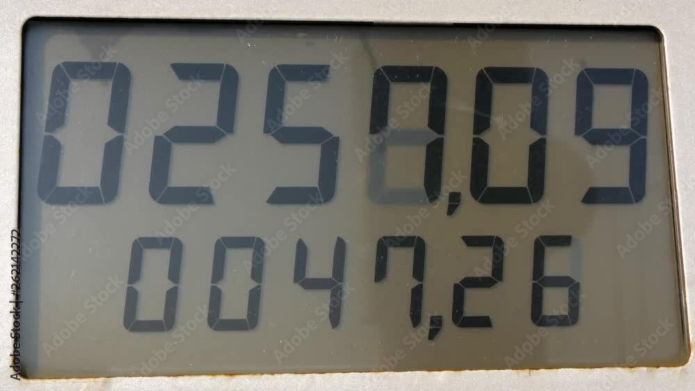 Fuel Pump Price and Volume Screen During Refuelling at Gas Station Fuel Pump Price and Volume Screen During Refuelling at Gas Station
