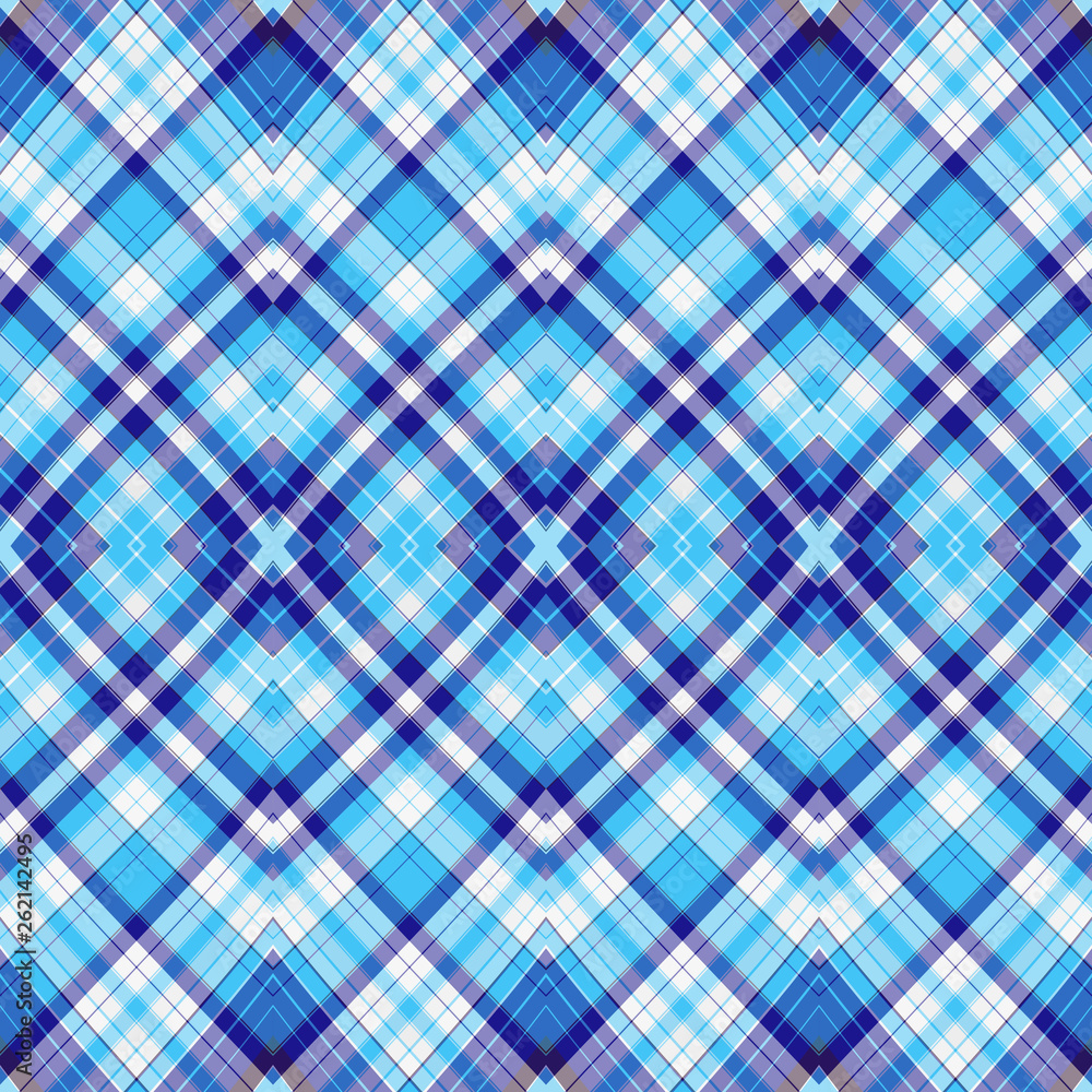 Seamless vivid pattern with white-blue rhombuses Seamless vivid pattern with white-blue rhombuses