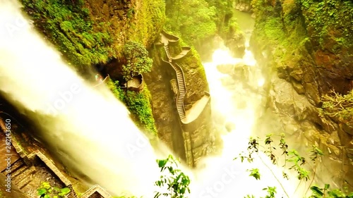 An impressive waterfall in Ecuador, with stunning scenery.