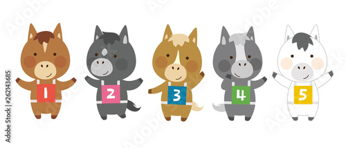 かわいいウマのイラスト