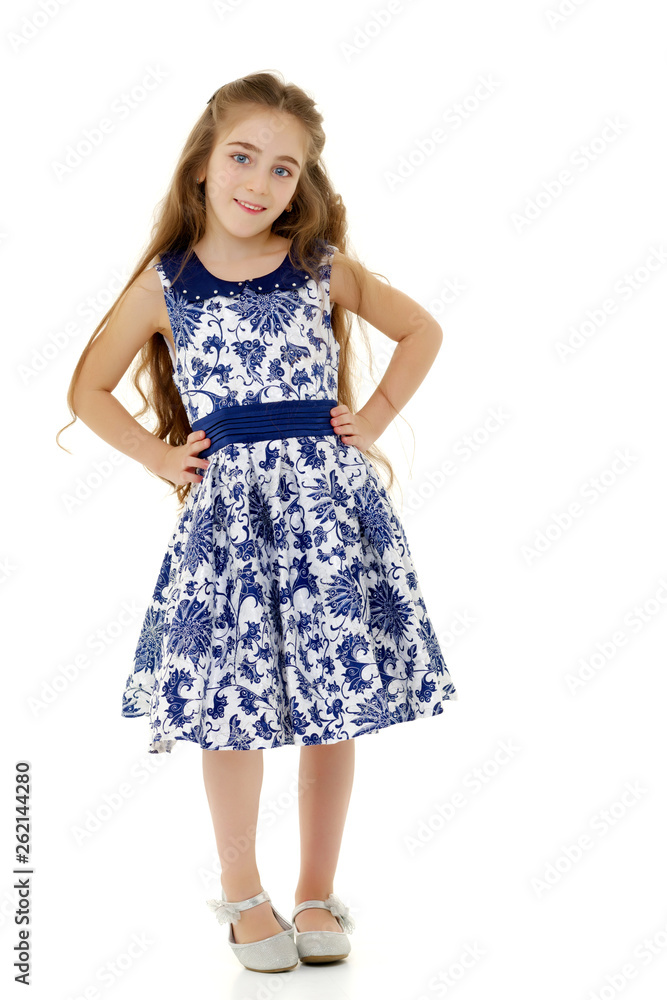 Beautiful little girl in full growth. Beautiful little girl in full growth.