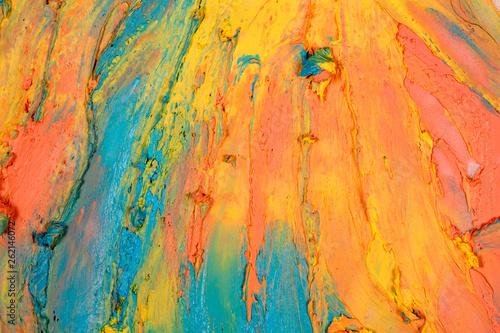 strokes of multi-colored paint close-up