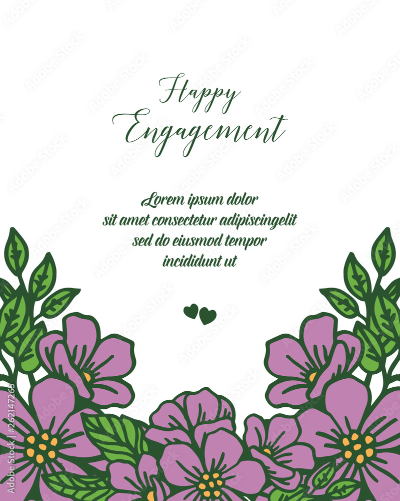 Vector illustration wreath beautiful frame for decoration of happy engagement