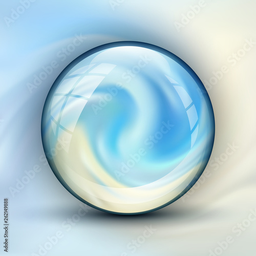 The vector realistic 3d sphere.Vibrant color.Fluid design