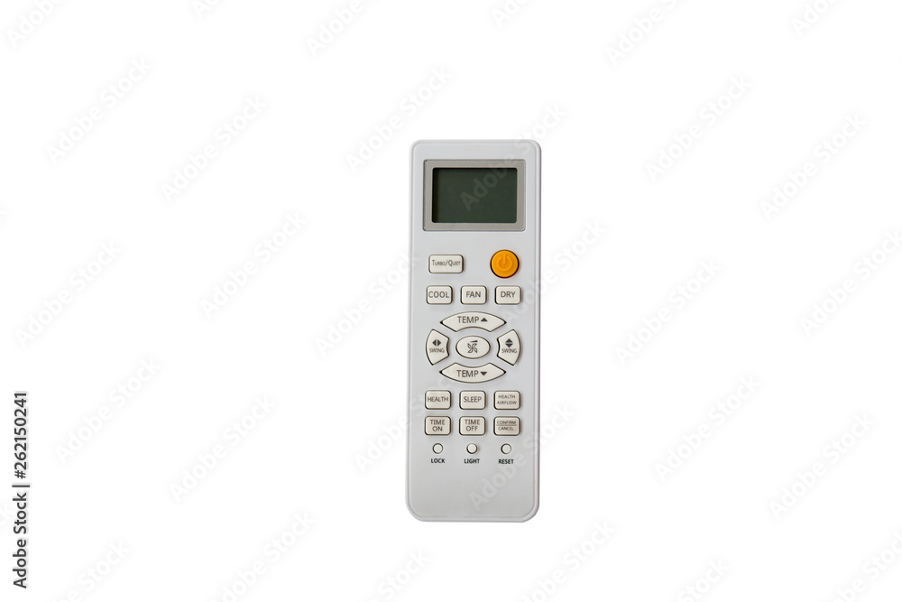 Remote control of air conditioner on isolated white background Remote control of air conditioner on isolated white background