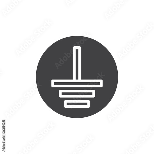 Electric grounding vector icon. Protective Earth Ground filled flat sign for mobile concept and web design. Ground terminal glyph icon. Mandatory symbol, logo illustration. Pixel perfect vector
