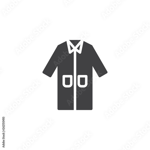 Laboratory coat vector icon. Protection wear filled flat sign for mobile concept and web design. Medical lab coat uniform glyph icon. Symbol, logo illustration. Pixel perfect vector graphics