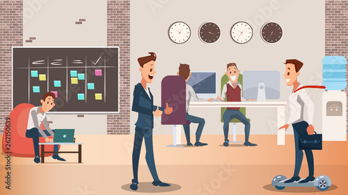 Office Group of Creative People Work Together