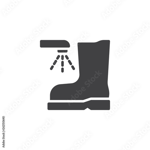 Wash your shoes vector icon. filled flat sign for mobile concept and web design. Boot wash glyph icon. Mandatory symbol, logo illustration. Pixel perfect vector graphics