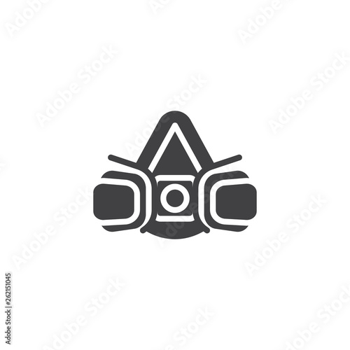 Gas mask respirator vector icon. filled flat sign for mobile concept and web design. Safety gas mask glyph icon. Symbol, logo illustration. Pixel perfect vector graphics