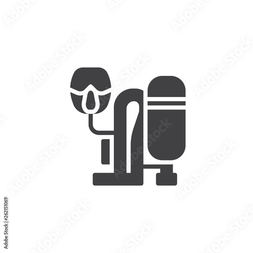 Portable breathing apparatus vector icon. filled flat sign for mobile concept and web design. Wear SCBA Self Contained Breathing Apparatus glyph icon. Symbol, logo illustration. Pixel perfect 