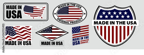 set of made in usa label for retail product or fabric items. easy to modify
