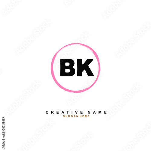 B K BK Initial logo template vector