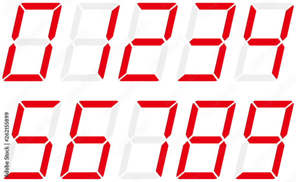 デジタル数字 斜体 Stock Vector Adobe Stock