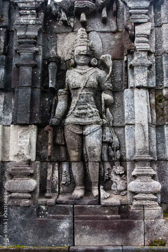 The image of Boddhisattva on wall of perwara temple, Candi Sewu, Yogyakarta, Indonesia The image of Boddhisattva on wall of perwara temple, Candi Sewu, Yogyakarta, Indonesia