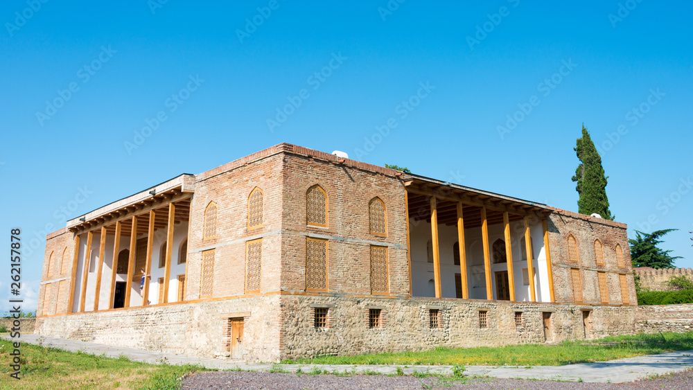 Telavi, Georgia - Jul 08 2018: Telavi castle (Batonis Tsikhe Fortress). a famous Historic site in Telavi, Kakheti, Georgia.