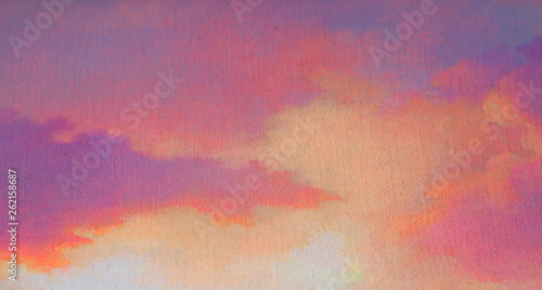 Painting Abstract background with textured soft sky after sunset