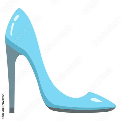 Vector Single Flat Blue Women Shoes Icon