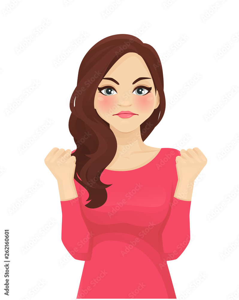 Portrait of woman with angry face emotion isolated vector illustration Portrait of woman with angry face emotion isolated vector illustration