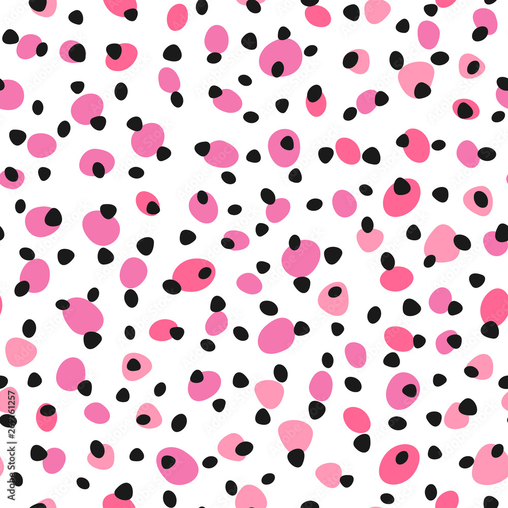 Repeated rounded spots. Polka dot pattern. Seamless print. Vector illustration. Repeated rounded spots. Polka dot pattern. Seamless print. Vector illustration.
