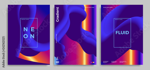 Trendy design templates with 3d flow shapes