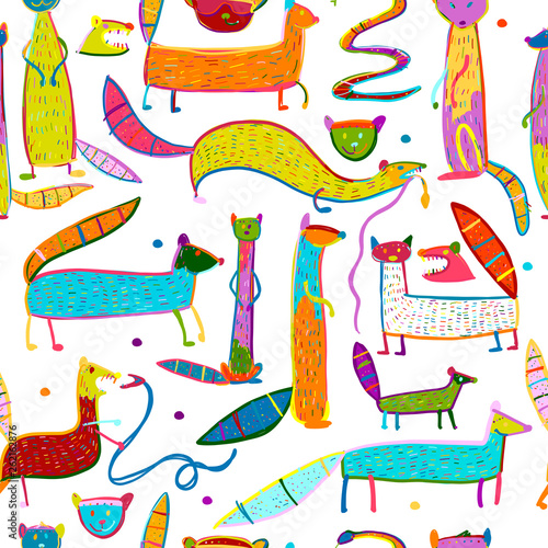 Funny mongooses, seamless pattern for your design