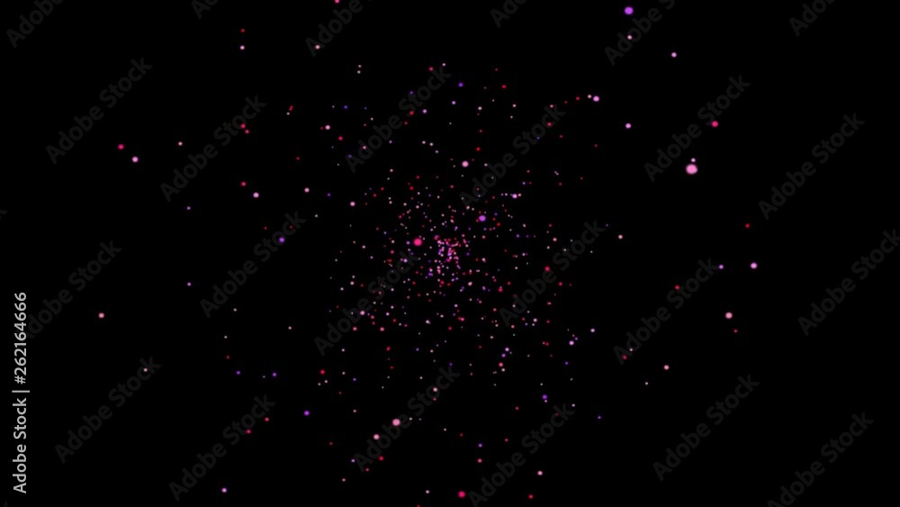 Motion Graphics particles background explosion.