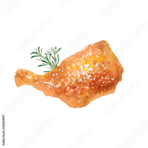 骨付きチキン ハーブ 照り焼き 水彩 イラスト Stock Illustration Adobe Stock 骨付きチキン ハーブ 照り焼き 水彩 イラスト Stock Illustration Adobe Stock