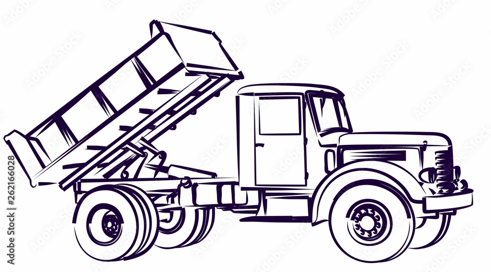 Sketch of the dump truck.