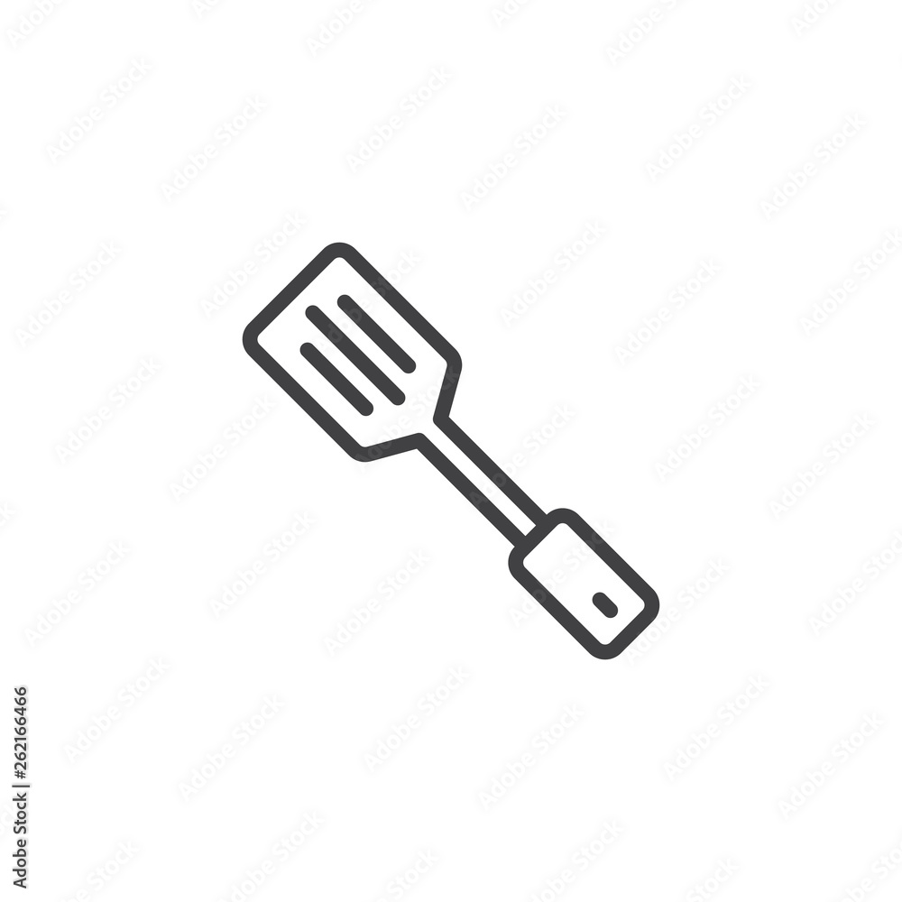 Kitchen spatula line icon. linear style sign for mobile concept and web design. Cooking spoon, food turner outline vector icon. Symbol, logo illustration. Pixel perfect vector graphics Kitchen spatula line icon. linear style sign for mobile concept and web design. Cooking spoon, food turner outline vector icon. Symbol, logo illustration. Pixel perfect vector graphics