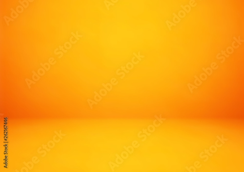 Empty orange studio room vector background. Can be used for display or montage your products