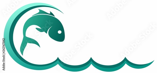 Fish with wave.