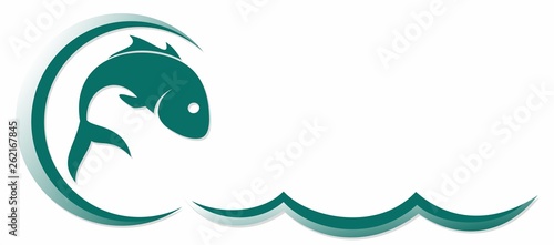 Fish with wave.