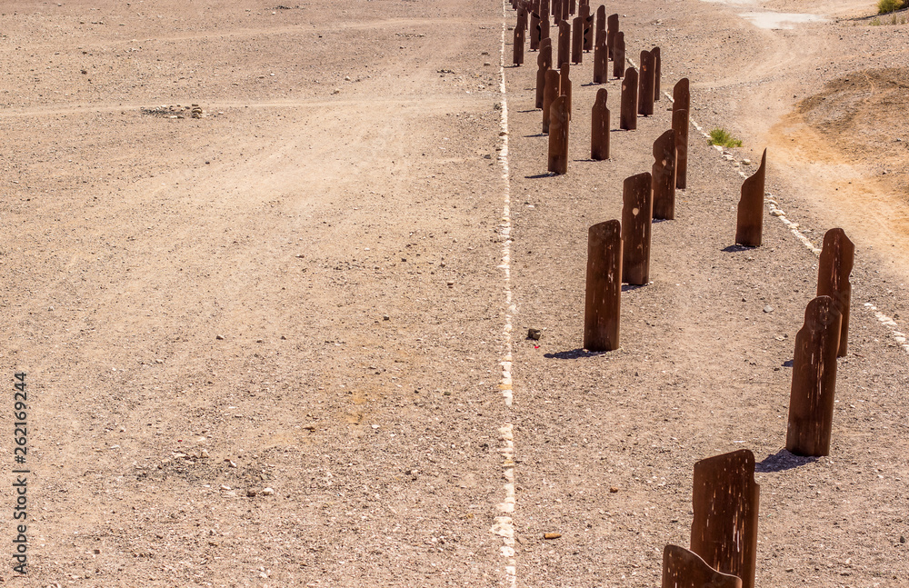 disaster effect post apocalyptic metal objects sticks from the ground ...