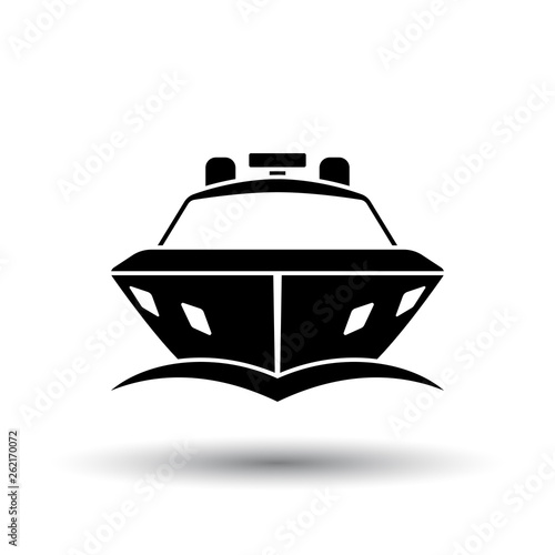 Motor yacht icon front view