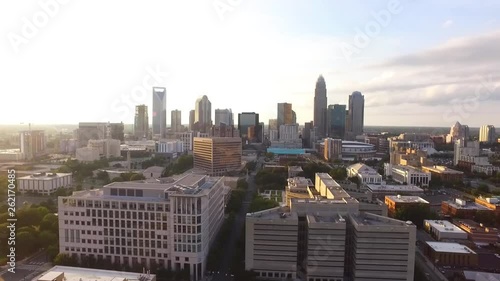 Drone Shot of Charlotte, NC skyline photo