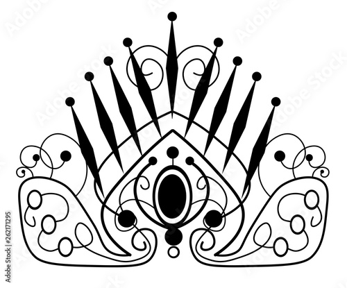 Crown Icon in trendy flat style. Monarchy authority and royal symbols. Monochrome vintage antique icons. Crown symbol for your web site design, logo, app, UI. Vector EPS10