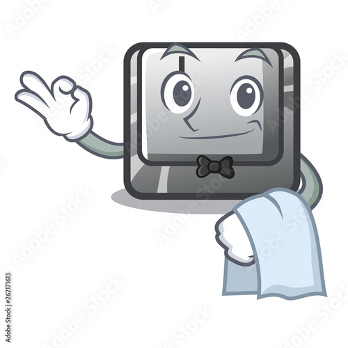 Waiter button J on a computer character