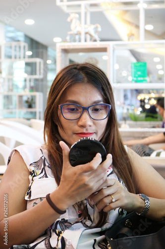 young woman in cafe