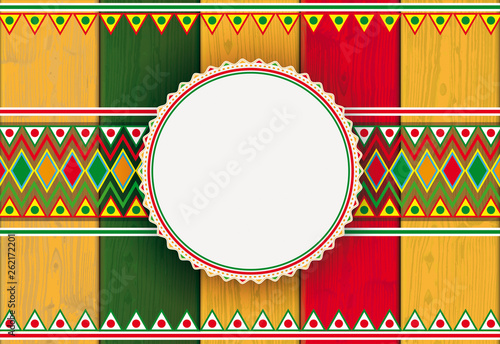 Wood Mexican Ornaments Emblem Header