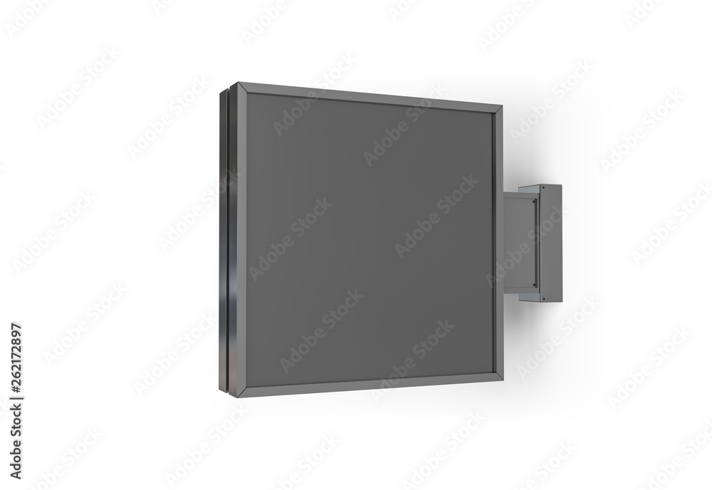 Isolated squared store sign mockup 3D rendering Isolated squared store sign mockup 3D rendering