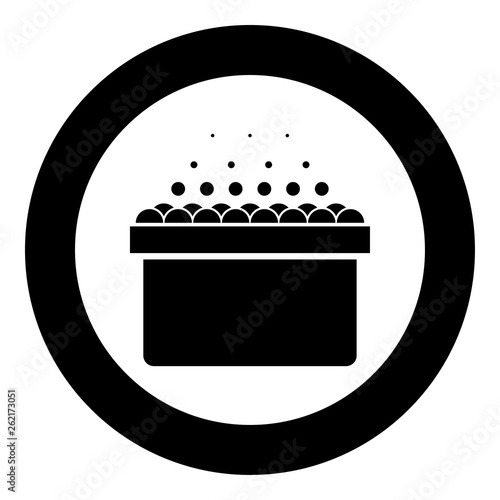 Hot whirlpool Spa Bathtub with foam bubbles Bath Relax bathroom Bath spa icon in circle round black color vector illustration flat style image