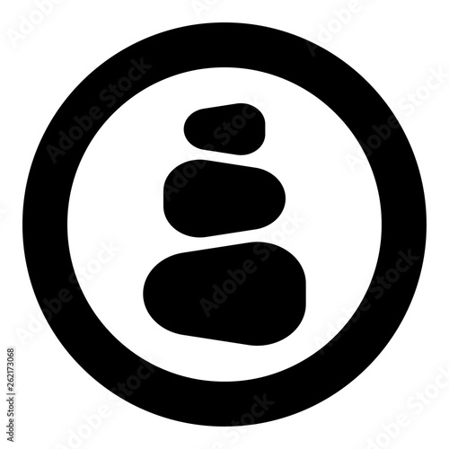 Stacked stones Stack stones Zen stone tower Spa stones stack icon in circle round black color vector illustration flat style image