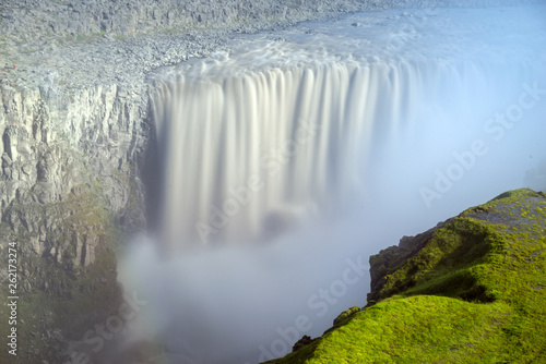  Dettifoss is the most powerful waterfall on Iceland . It is located in Jokulsargljufur National Park the northeasten Iceland on the river Jokulsa a Fjollum.